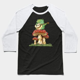 Cottagecore Banjo Frog Baseball T-Shirt